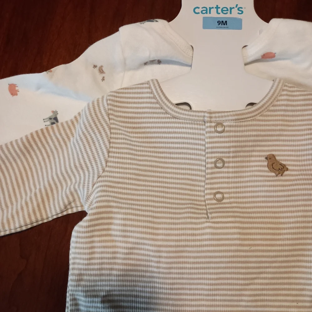 NWT Carter's‎ 3pc Farm Animal Striped Set